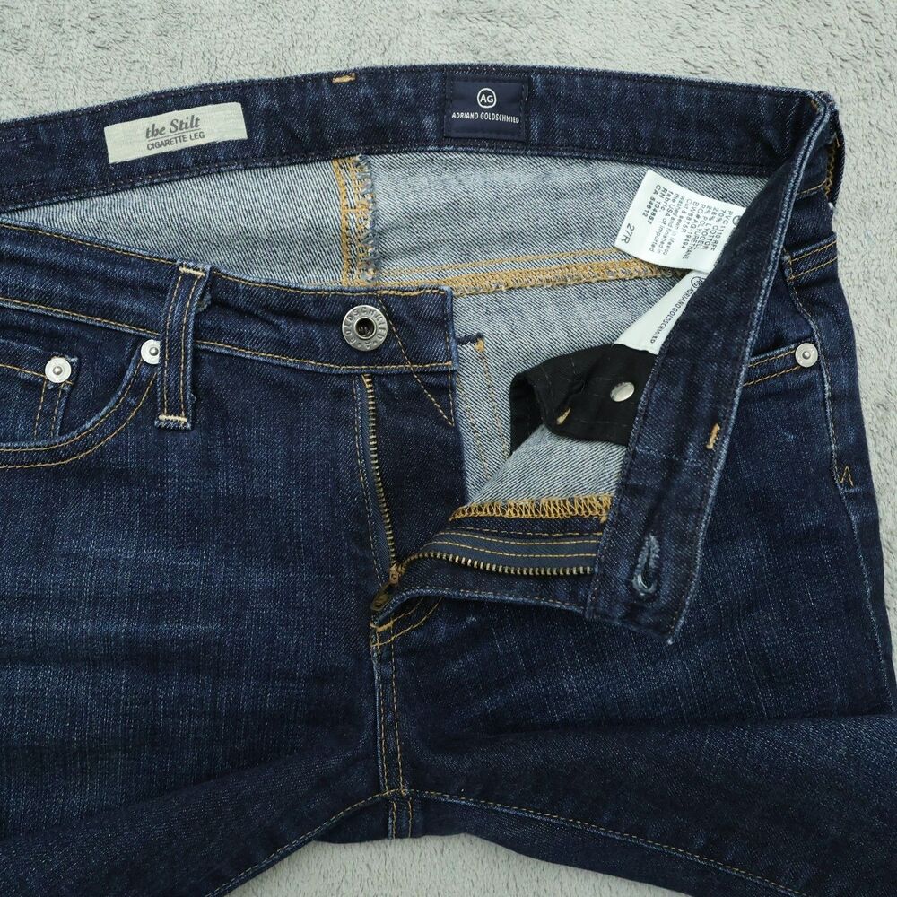 AG Jean Women's Size 27R Blue Low-Rise The Stilt Cigarette Leg Denim 30" Inseam - Picture 2 of 16